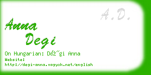 anna degi business card